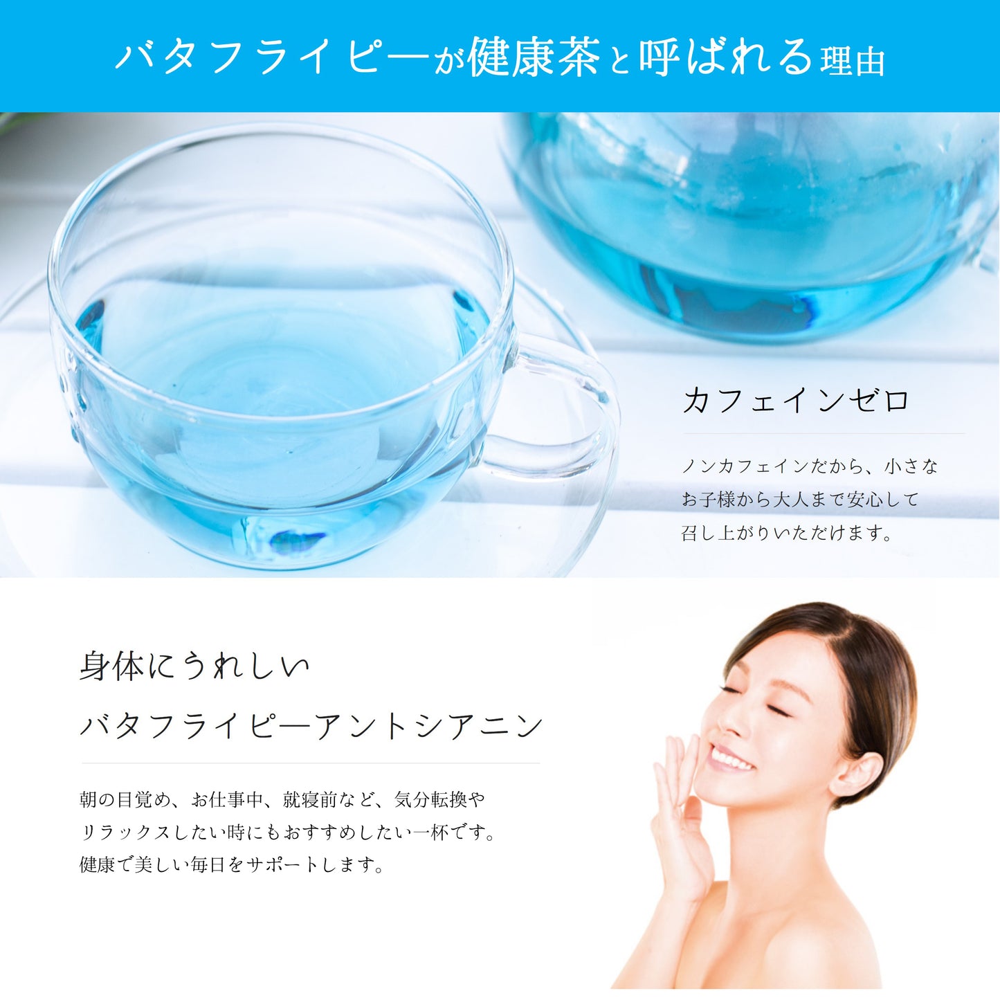琉球蒼茶 沖縄県産バタフライピー ティーバック 8包 黒糖生姜ソルト